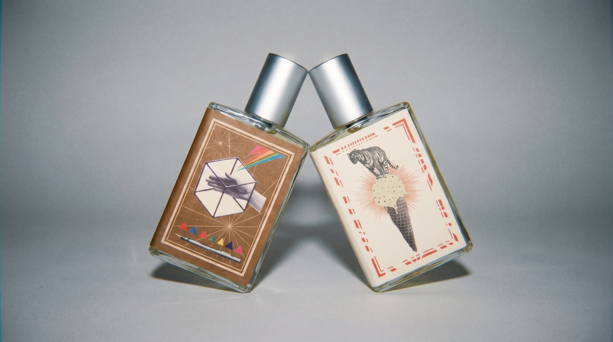 Imaginary Authors Memoirs of a Trespasser and A Whiff of Waffle Cone bottles