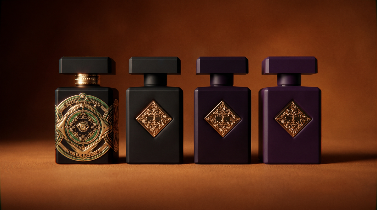 Initio Oud for Happiness, Side Effect, Can't Get Enough and Narcotic Delight bottles