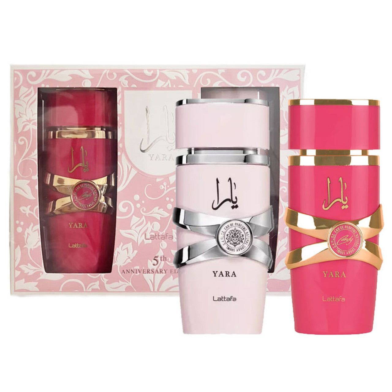 Lattafa Yara 2-Pc Set - Original Pink EDP 3.4 oz + New Yara Candy EDP 3.4 oz