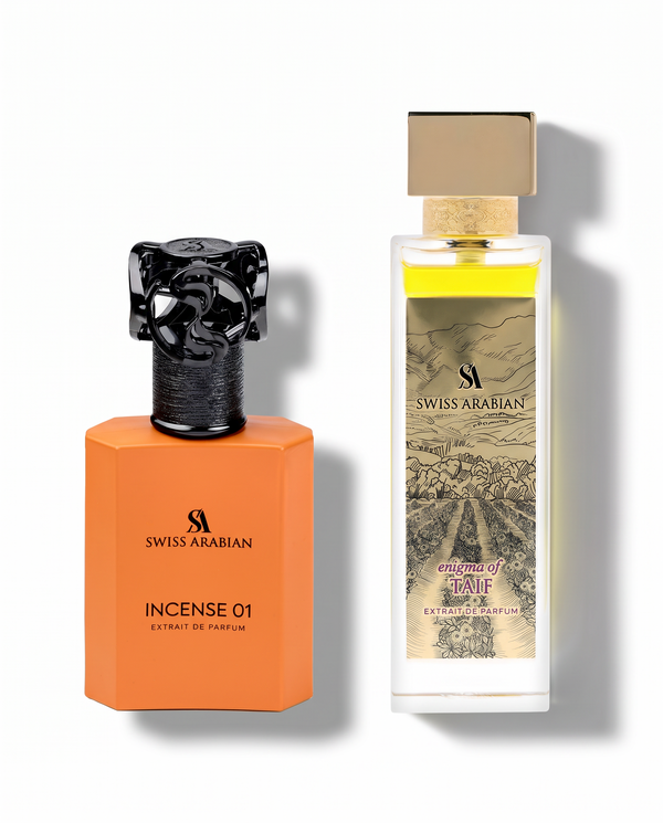 Swiss Arabian Incense 01 & Enigma of Taif Extrait de Parfum 50ml + 100ml Bundle