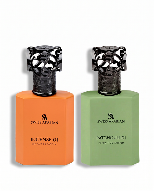 Swiss Arabian Incense 01 & Patchouli 01 Extrait de Parfum 50ml Bundle
