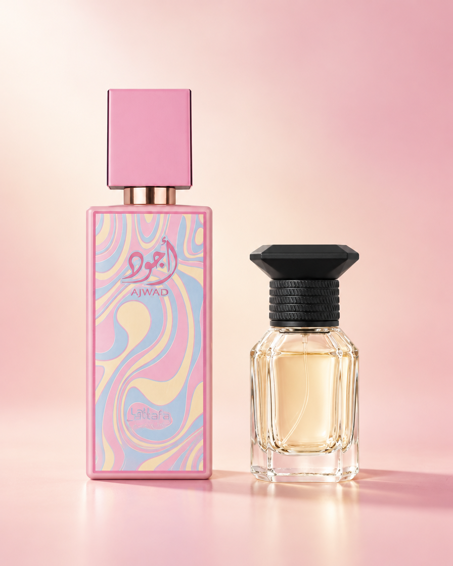 Lattafa Ajwad Pink to Pink Creamy Elixir Sample Decant & Travel Spray