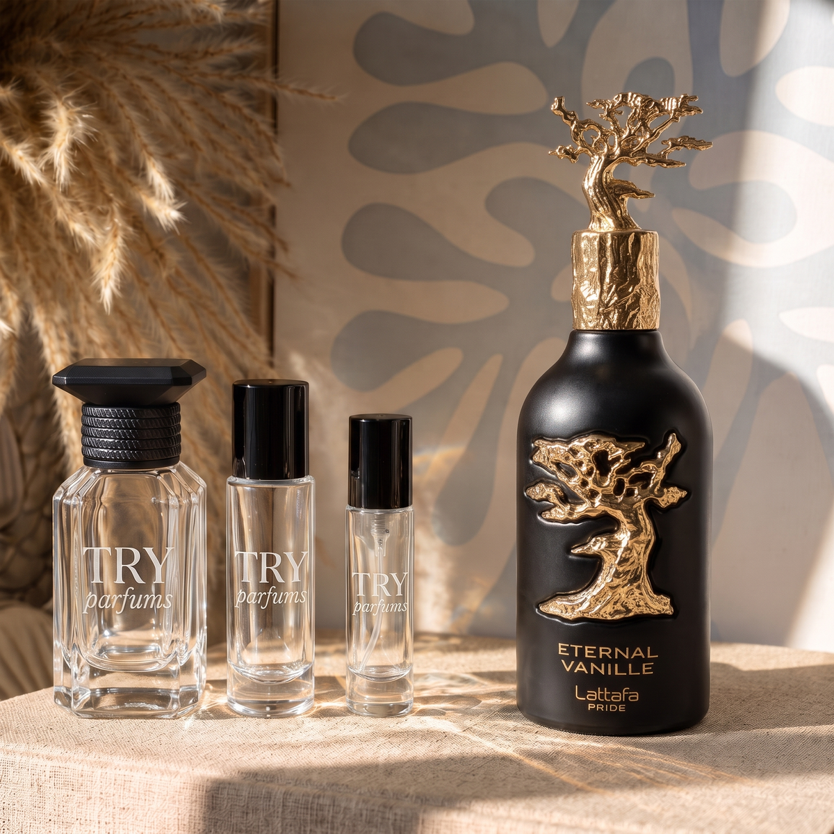 Lattafa Eternal Vanille decant in 30ml, 10ml and 5ml TryParfums bottles