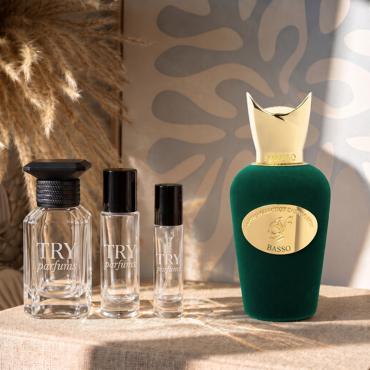 Sospiro Basso decant in 30ml, 10ml and 5ml TryParfums bottles