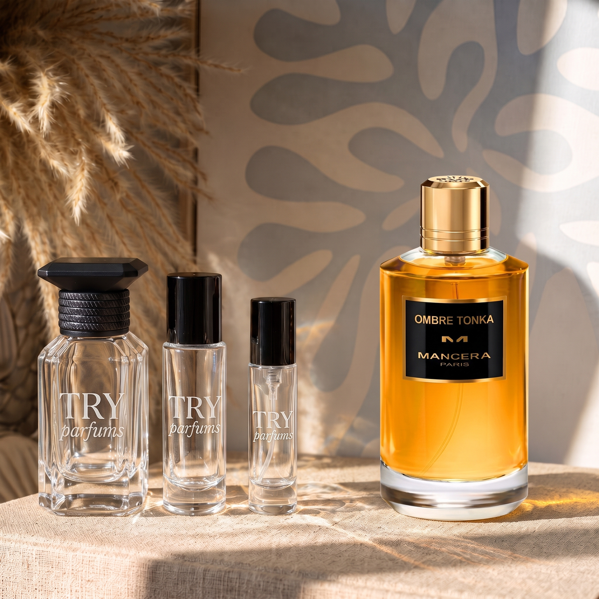 Mancera Ombre Tonka decant in 30ml, 10ml and 5ml TryParfums bottles