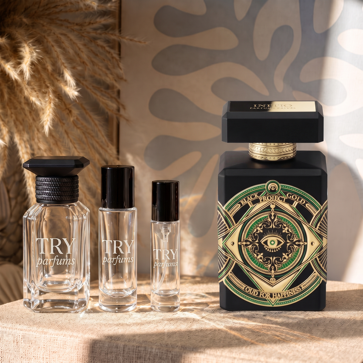 Initio Oud for Happiness decant in 30ml, 10ml and 5ml TryParfums bottles