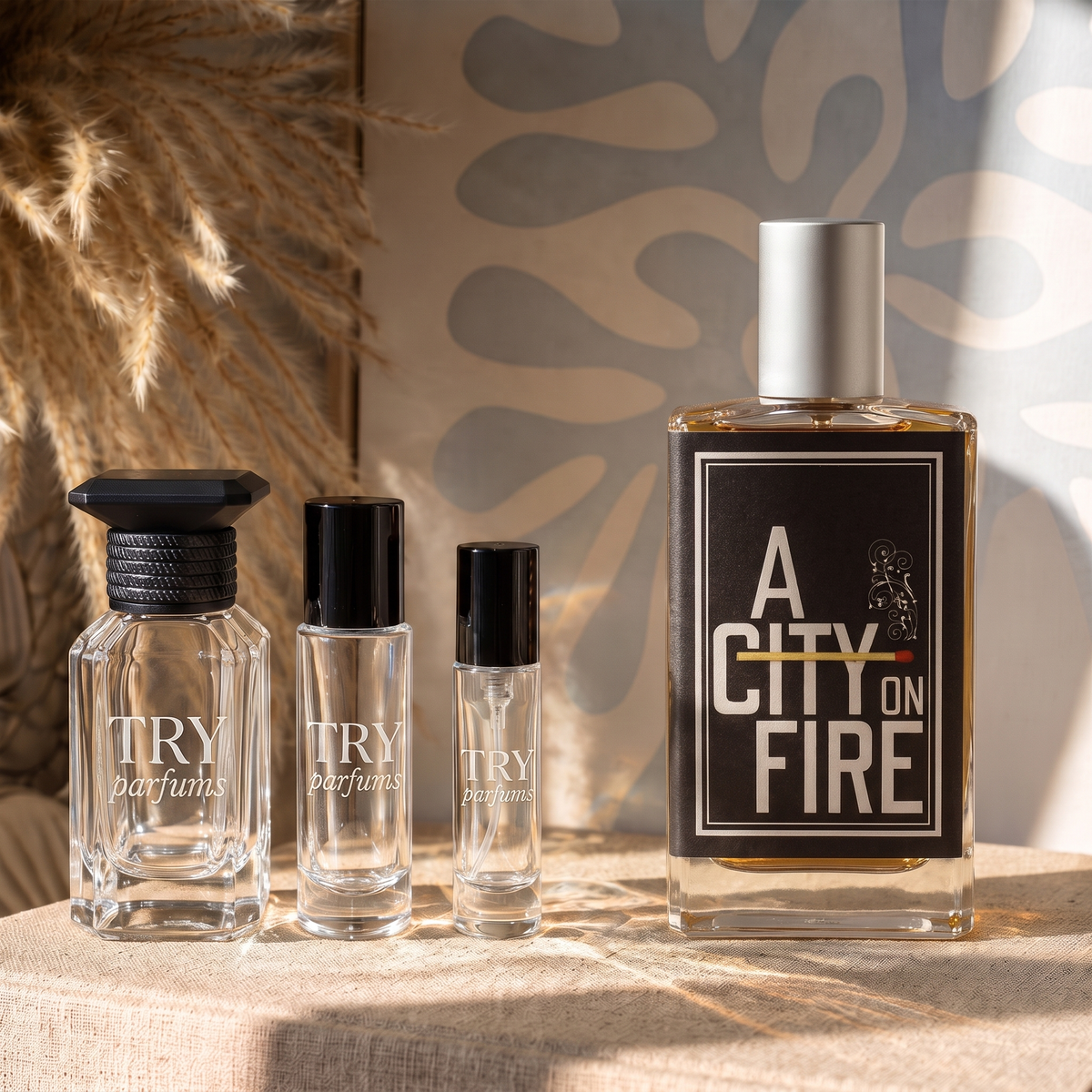 Imaginary Authors A City on Fire decant in 30ml, 10ml and 5ml TryParfums bottles