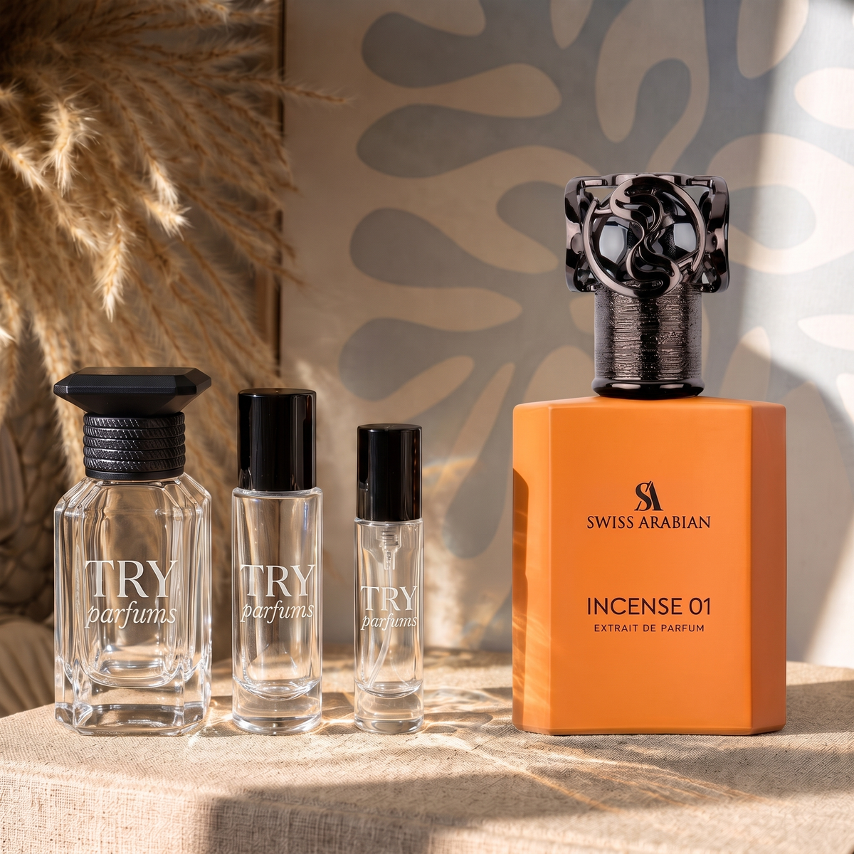 Swiss Arabian Incense 01 decant in 30ml, 10ml and 5ml TryParfums bottles