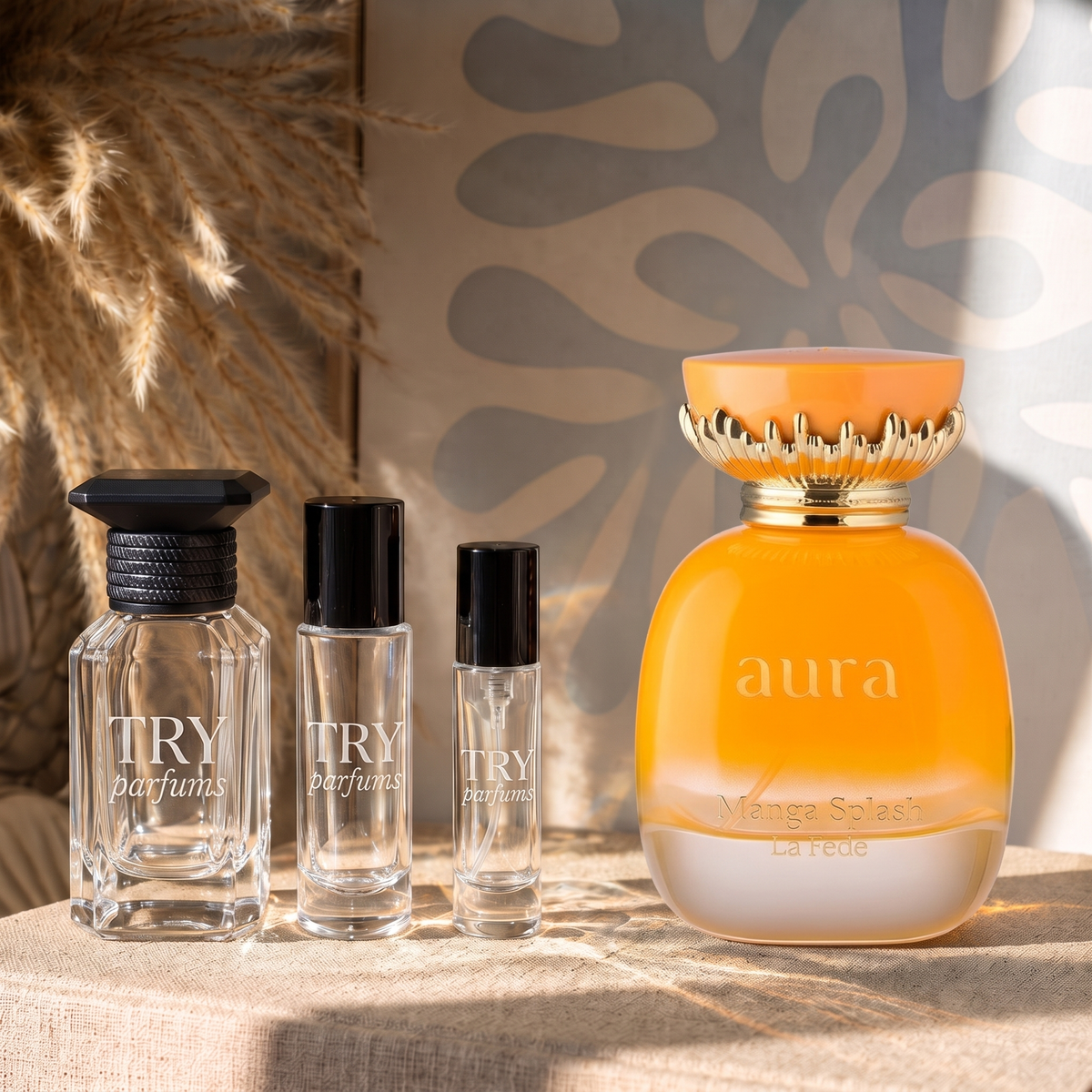 Khadlaj Aura Manga Splash decant in 30ml, 10ml and 5ml TryParfums bottles