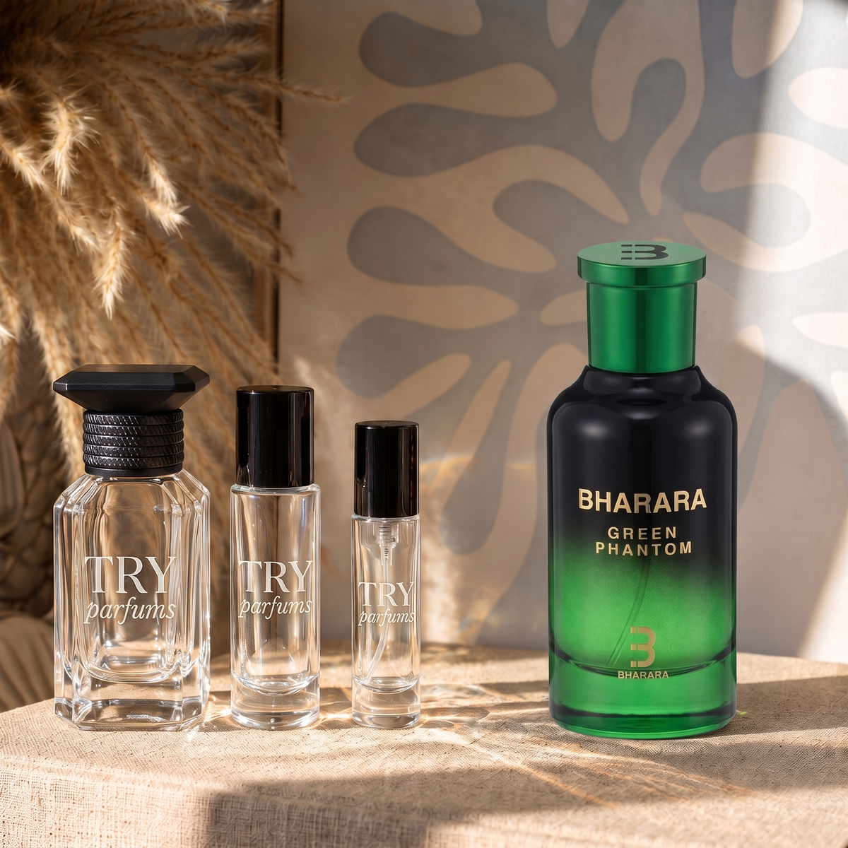 Bharara Green Phantom decant in 30ml, 10ml and 5ml TryParfums bottles