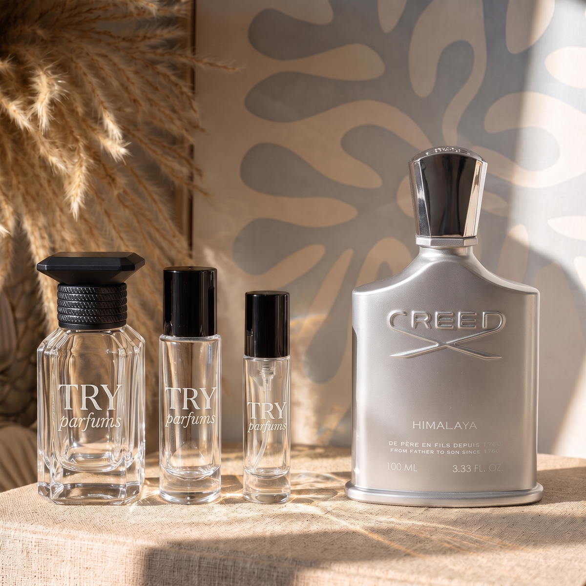 Creed Himalaya decant in 30ml, 10ml and 5ml TryParfums bottles