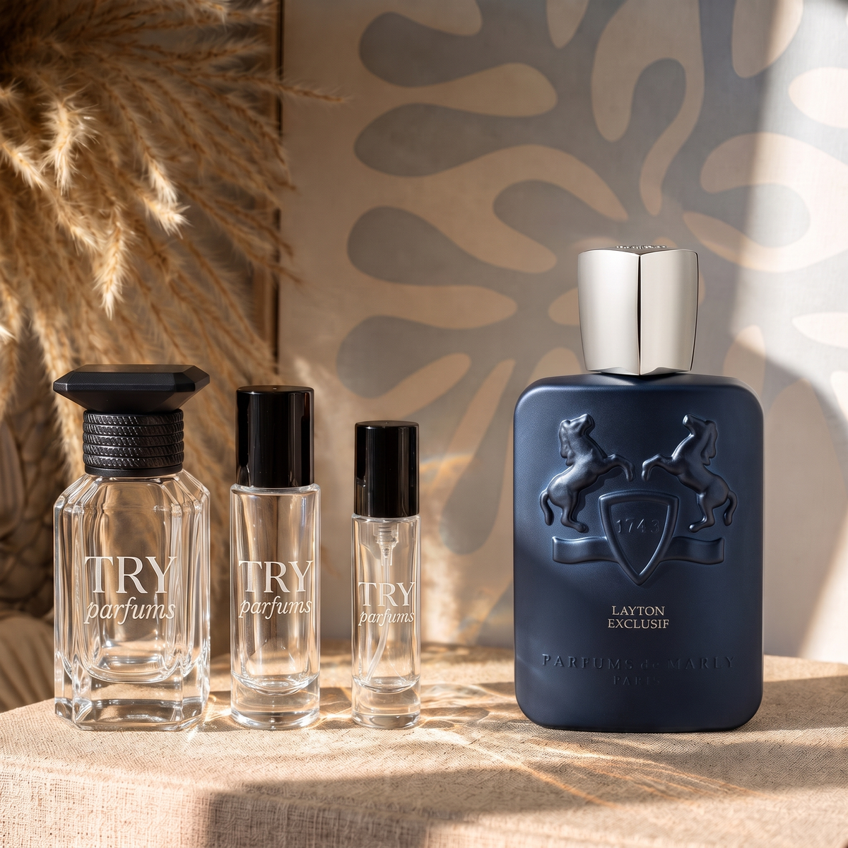 Parfums de Marly Layton Exclusif decant in 30ml, 10ml and 5ml TryParfums bottles