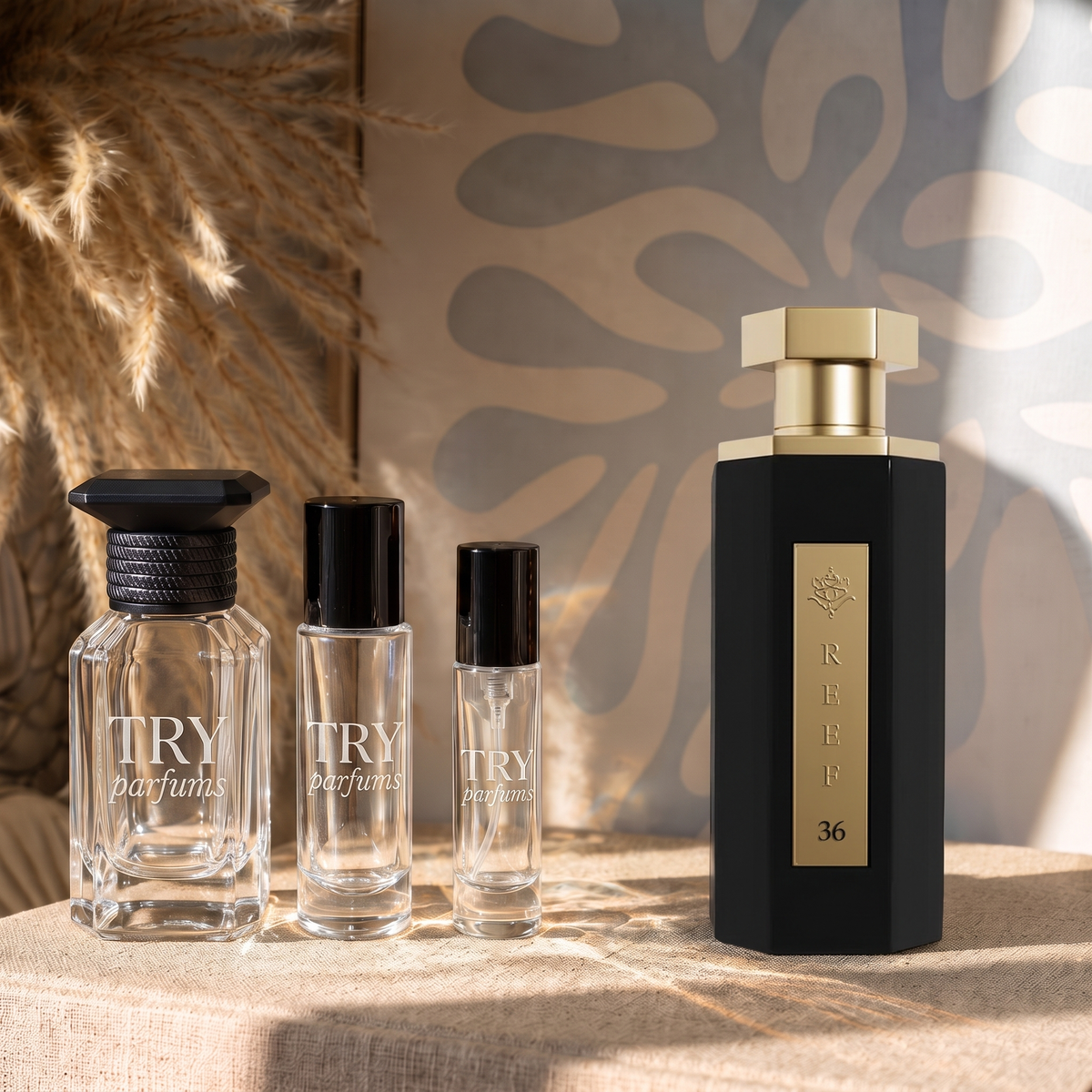 Reef 36 decant in 30ml, 10ml and 5ml TryParfums bottles