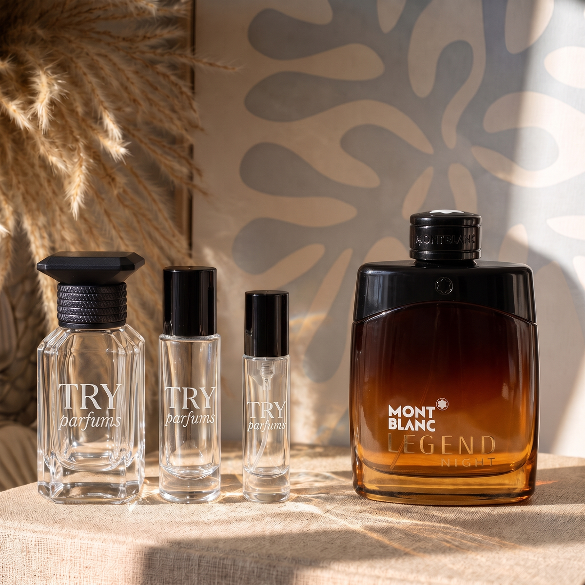 Montblanc Legend Night decant in 30ml, 10ml and 5ml TryParfums bottles