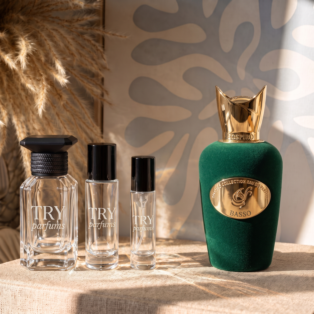 Sospiro Basso decant in 30ml, 10ml and 5ml TryParfums bottles