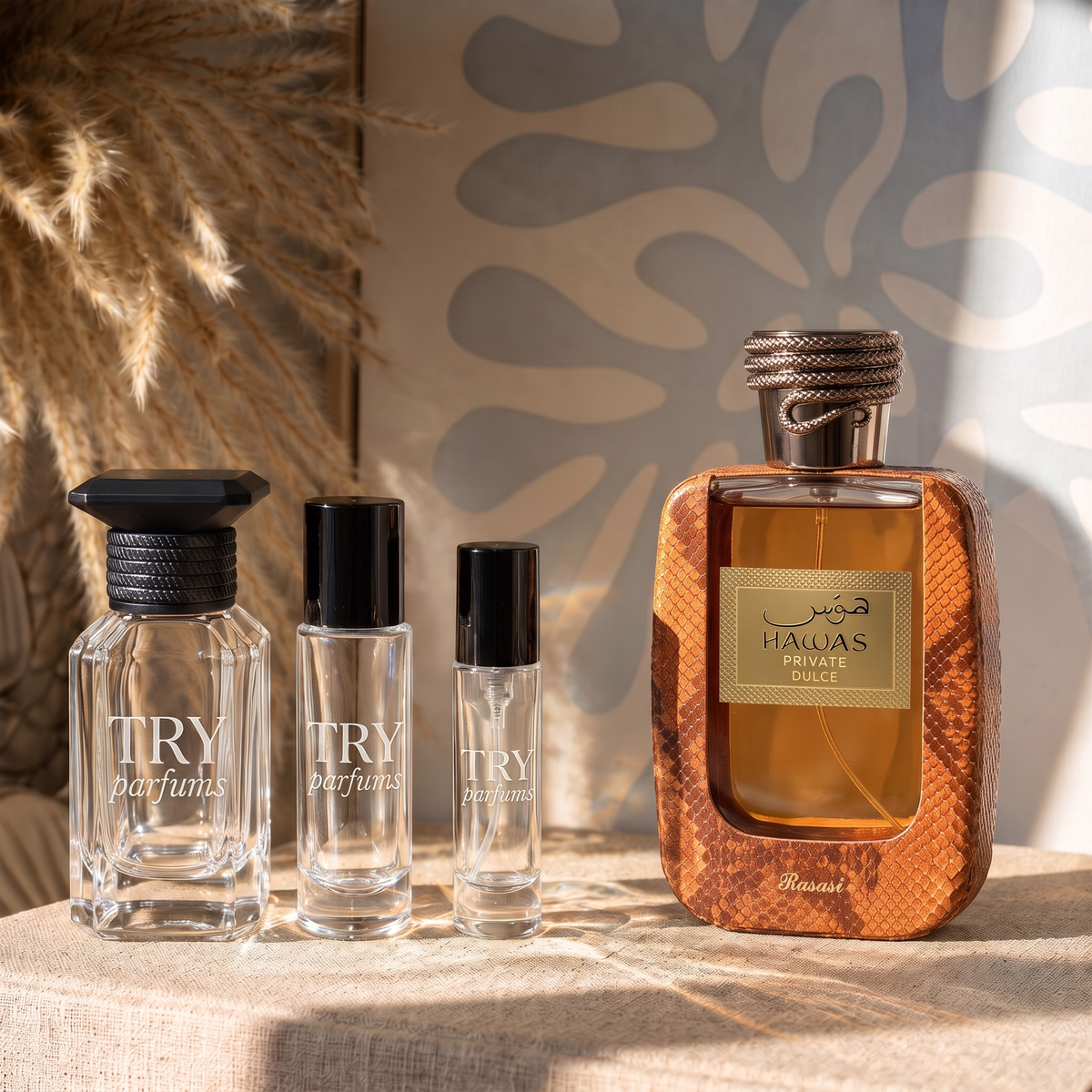 Rasasi Hawas Private Dulce decant in 30ml, 10ml and 5ml TryParfums bottles