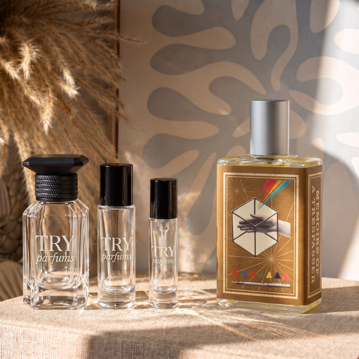 Imaginary Authors Memoirs of a Trespasser decant in 30ml, 10ml and 5ml TryParfums bottles