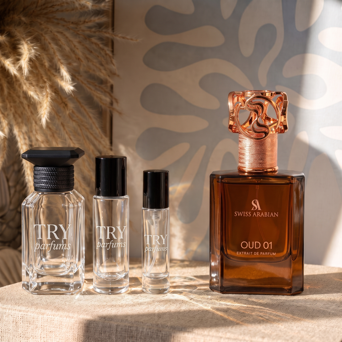 Swiss Arabian Oud 01 decant in 30ml, 10ml and 5ml TryParfums bottles