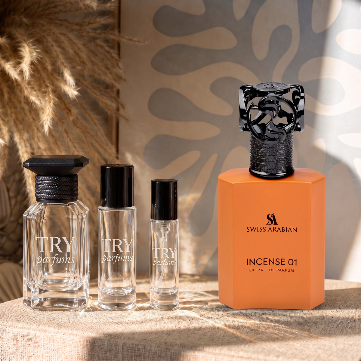 Swiss Arabian Incense 01 decant in 30ml, 10ml and 5ml TryParfums bottles