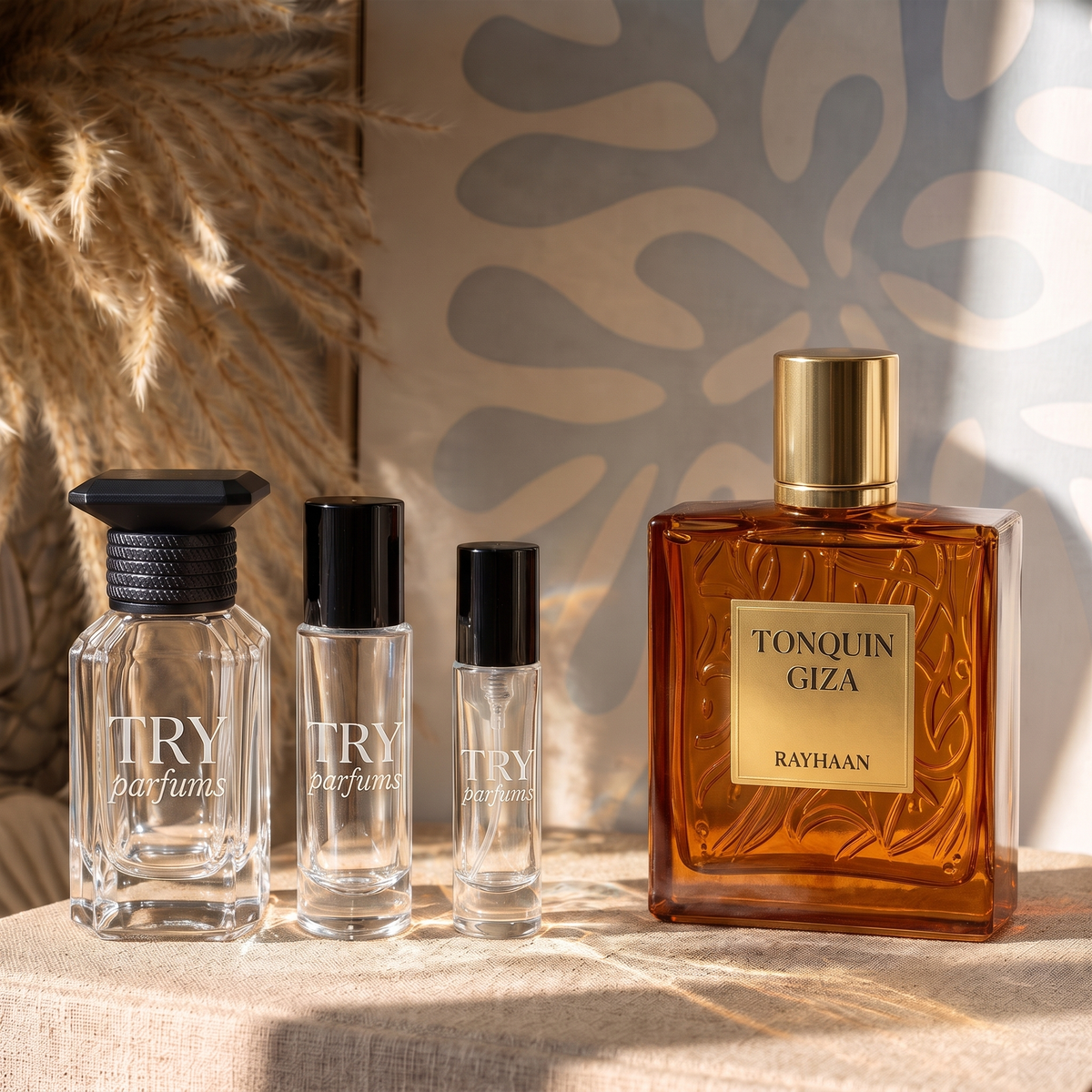 Rayhaan Tonquin Giza decant in 30ml, 10ml and 5ml TryParfums bottles