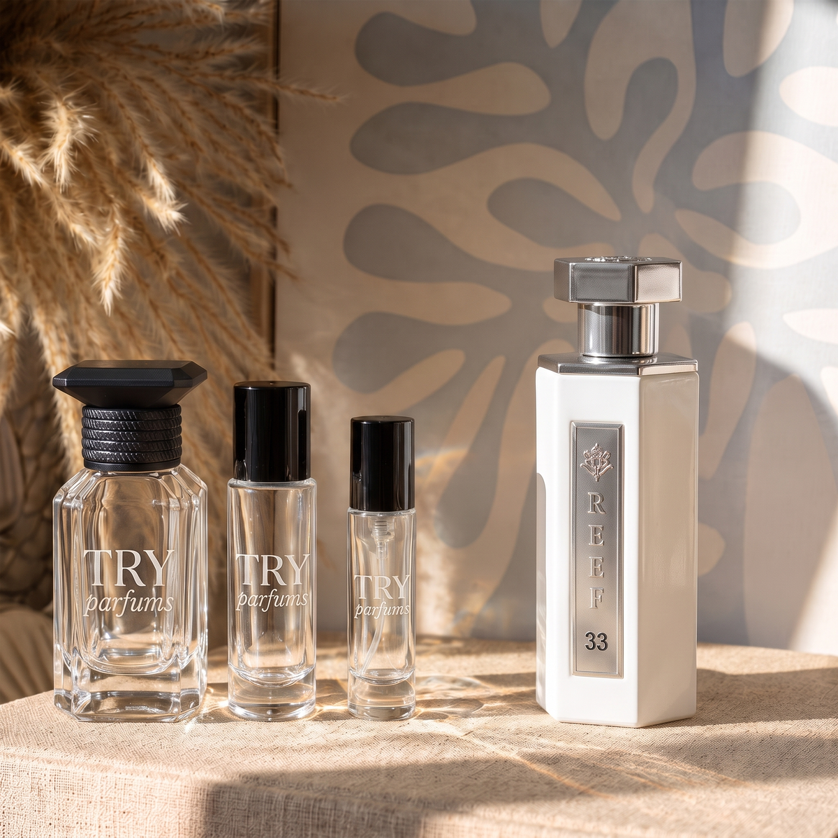 Reef 33 White decant in 30ml, 10ml and 5ml TryParfums bottles