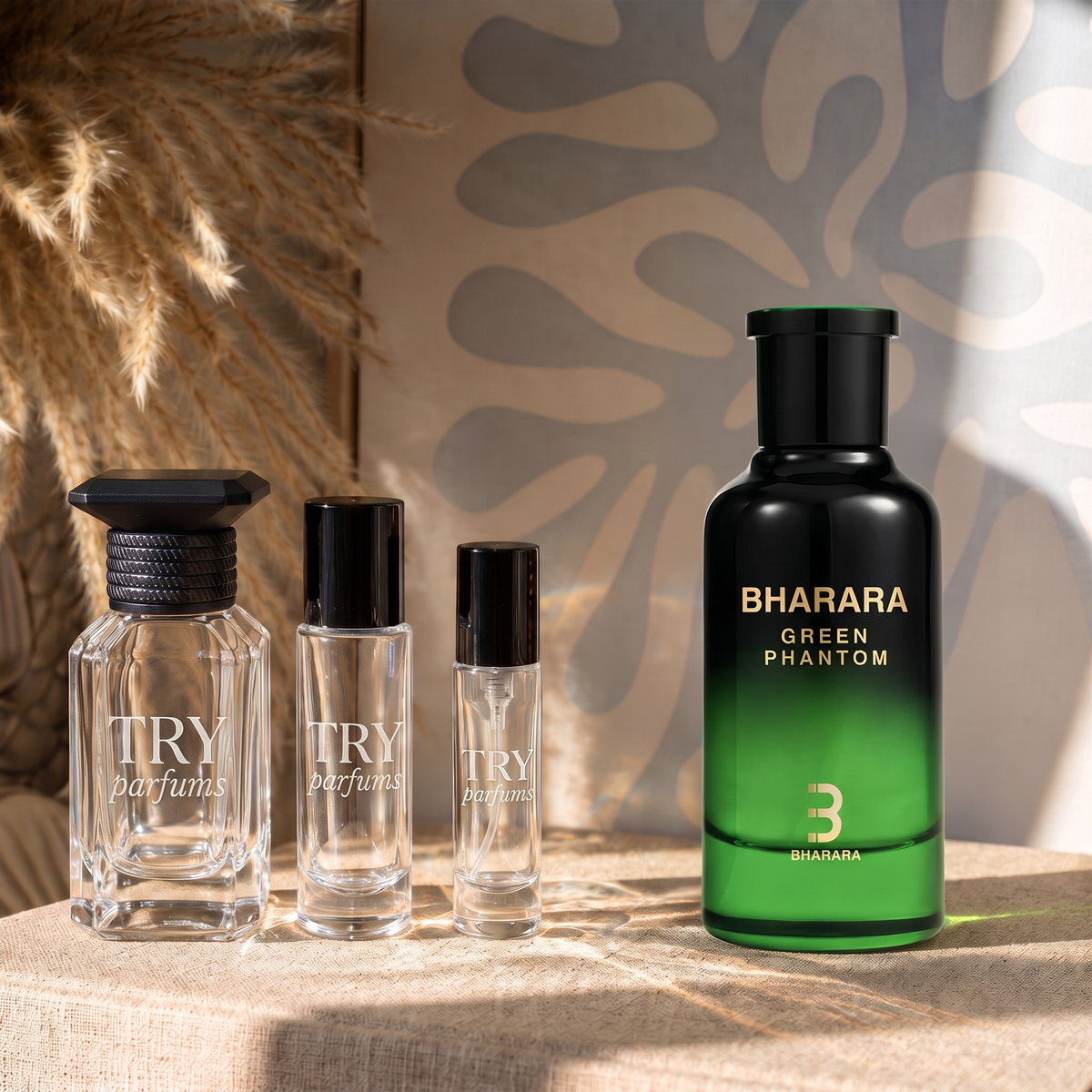 Bharara Green Phantom decant in 30ml, 10ml and 5ml TryParfums bottles