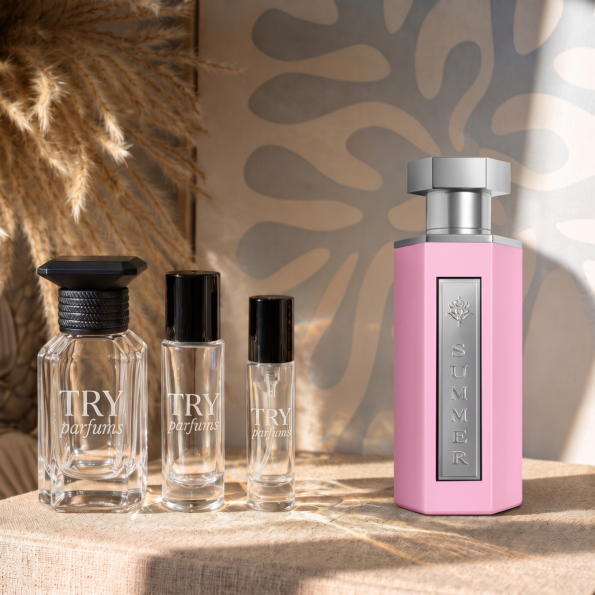Reef Summer Pink decant in 30ml, 10ml and 5ml TryParfums bottles