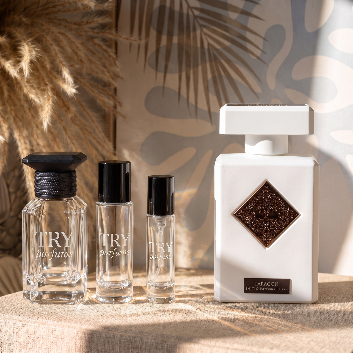 Initio Paragon decant in 30ml, 10ml and 5ml TryParfums bottles