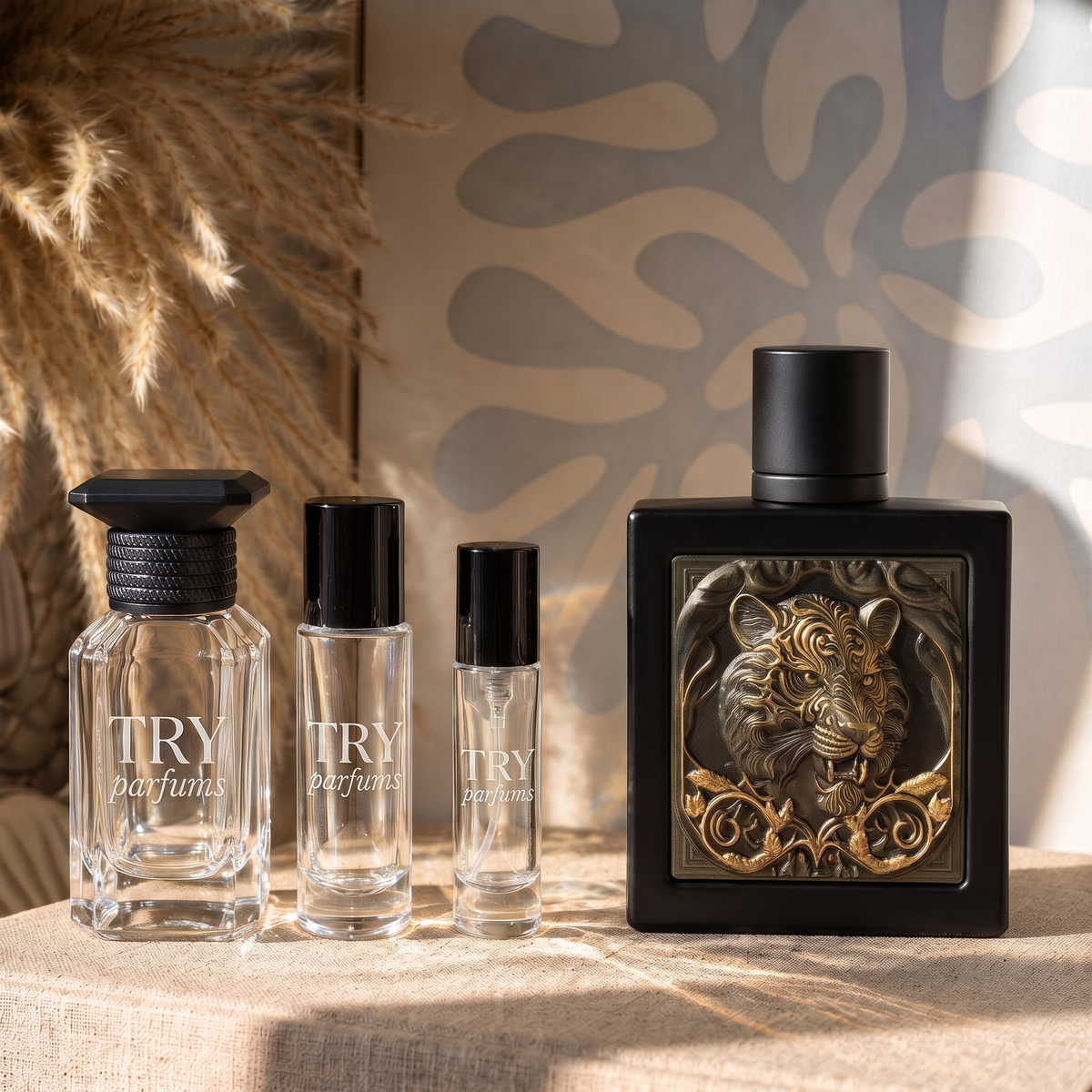 Rayhaan Tiger decant in 30ml, 10ml and 5ml TryParfums bottles
