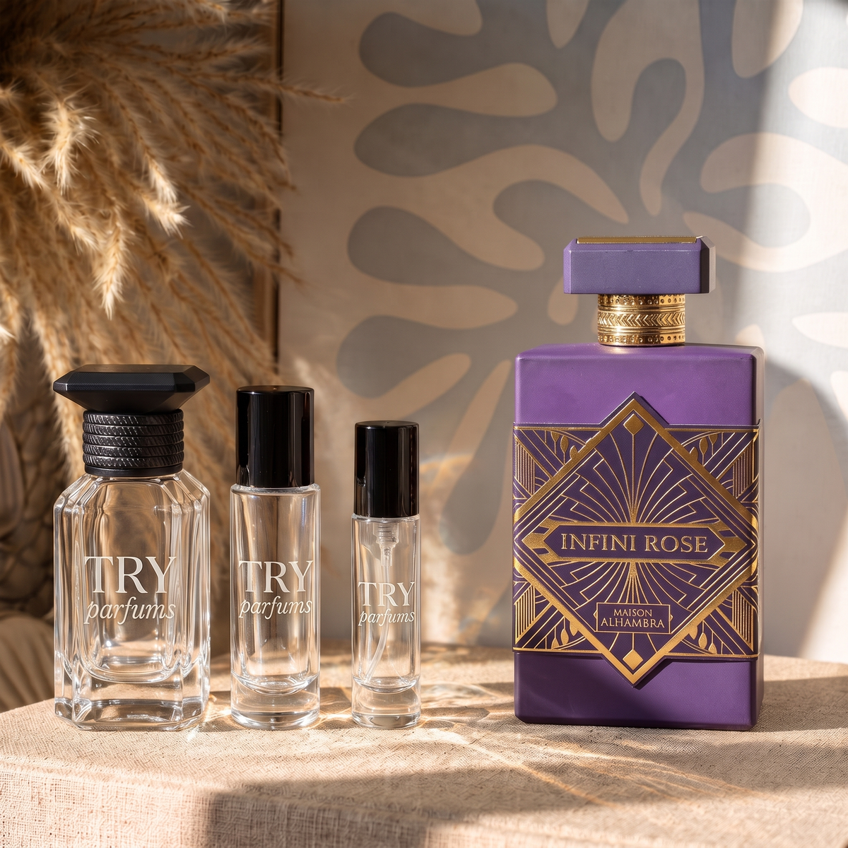 Maison Alhambra Infini Rose decant in 30ml, 10ml and 5ml TryParfums bottles