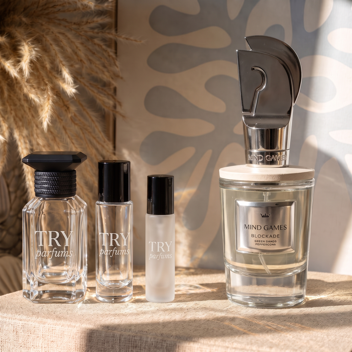 Mind Games Blockade decant in 30ml, 10ml and 5ml TryParfums bottles