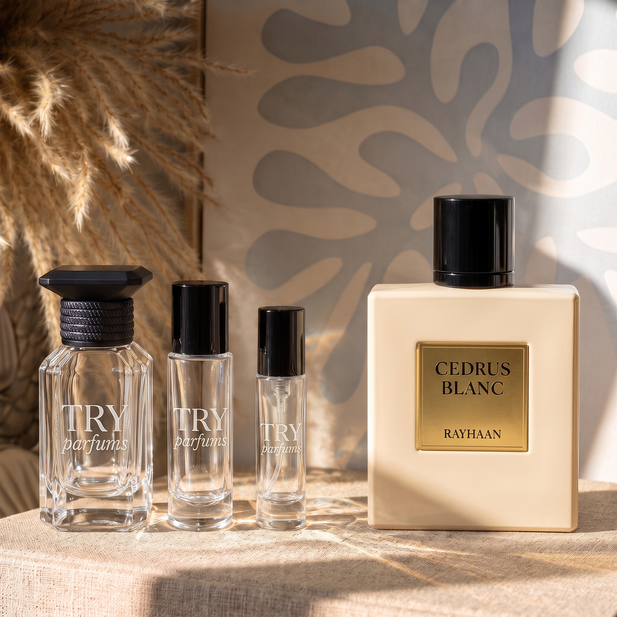Rayhaan Cedrus Blanc decant in 30ml, 10ml and 5ml TryParfums bottles