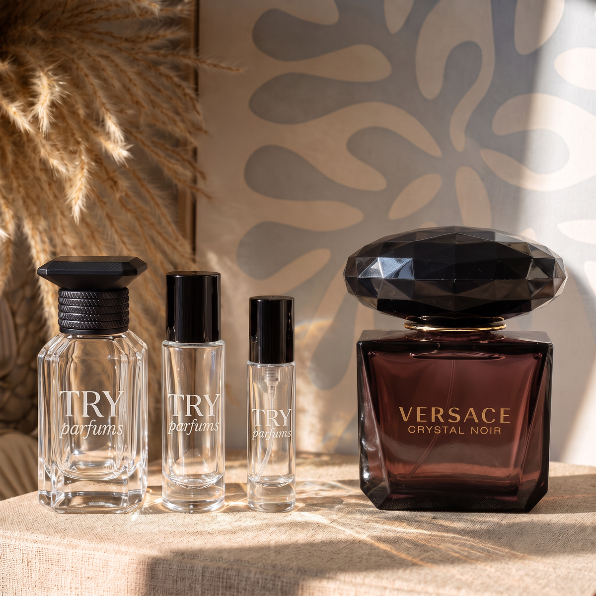 Versace Crystal Noir decant in 30ml, 10ml and 5ml TryParfums bottles