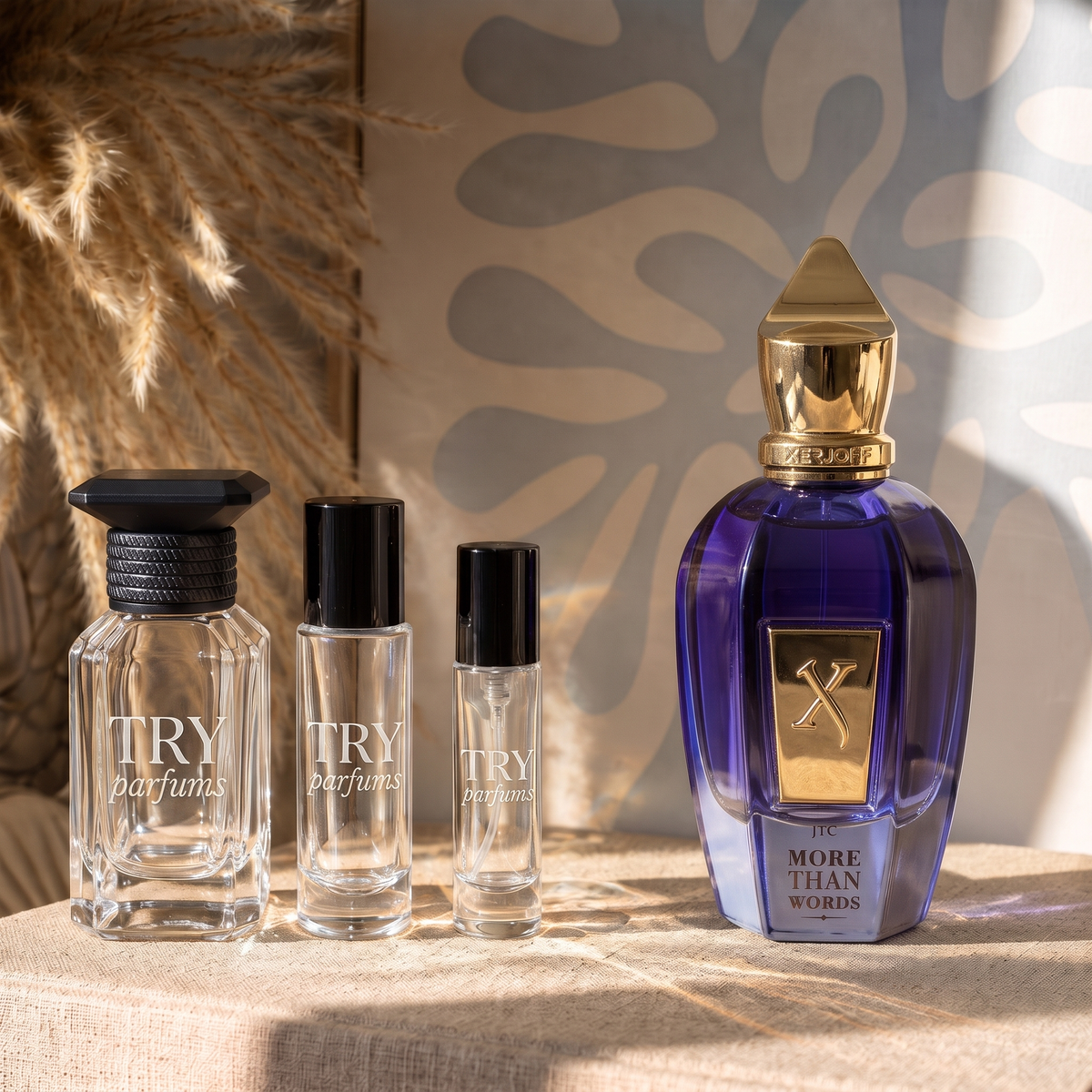 Xerjoff More Than Words decant in 30ml, 10ml and 5ml TryParfums bottles