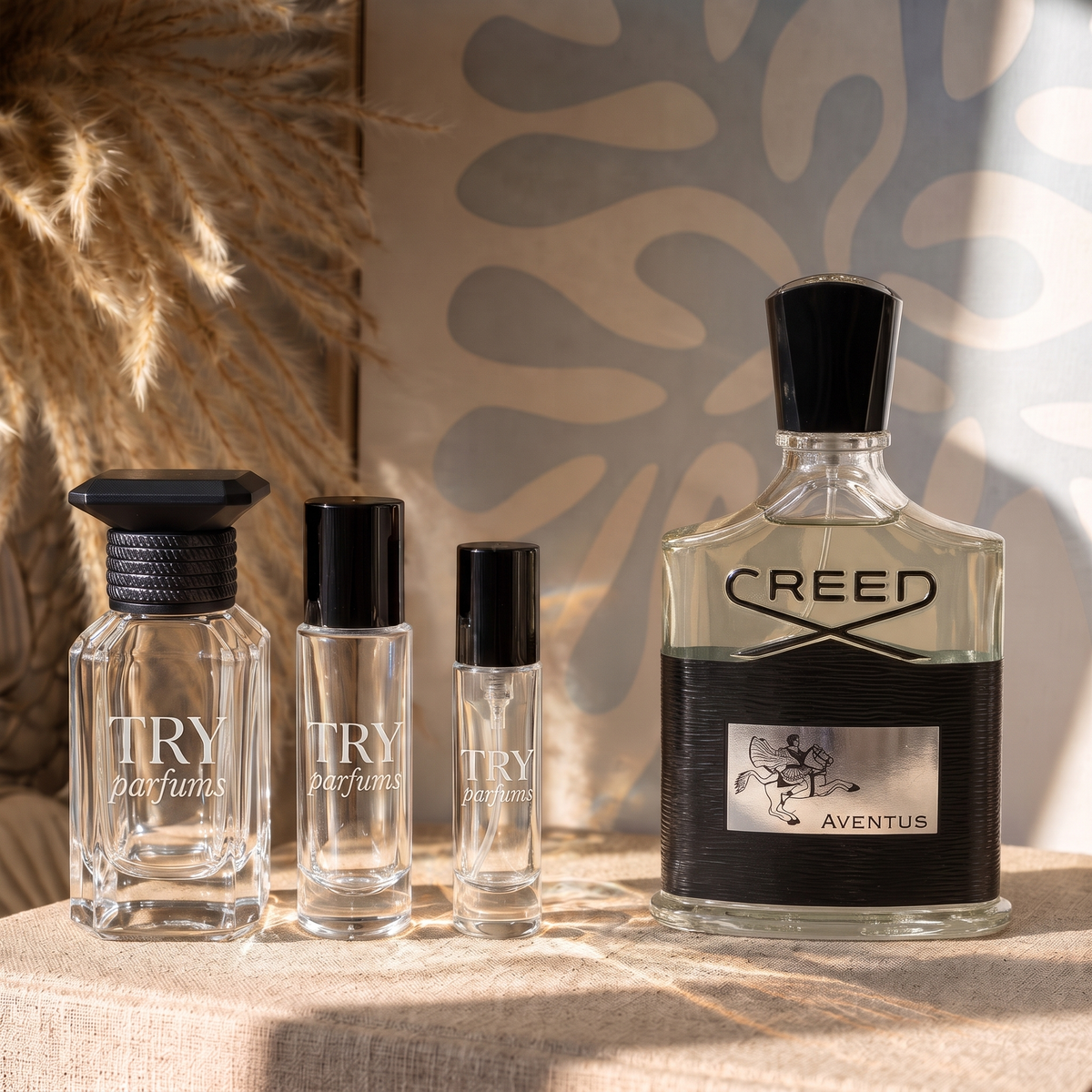 Creed Aventus decant in 30ml, 10ml and 5ml TryParfums bottles