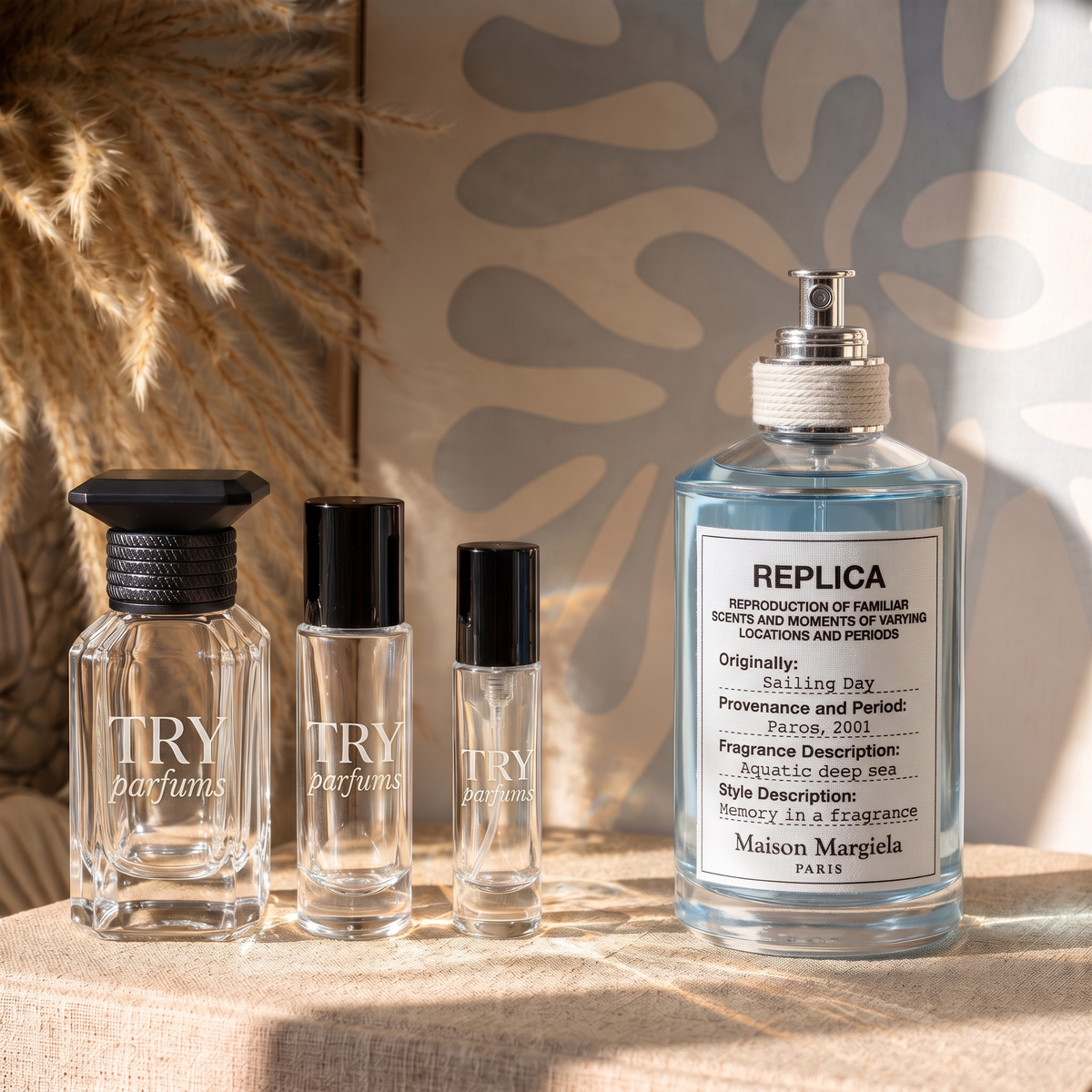 Maison Margiela Replica Sailing Day decant in 30ml, 10ml and 5ml TryParfums bottles
