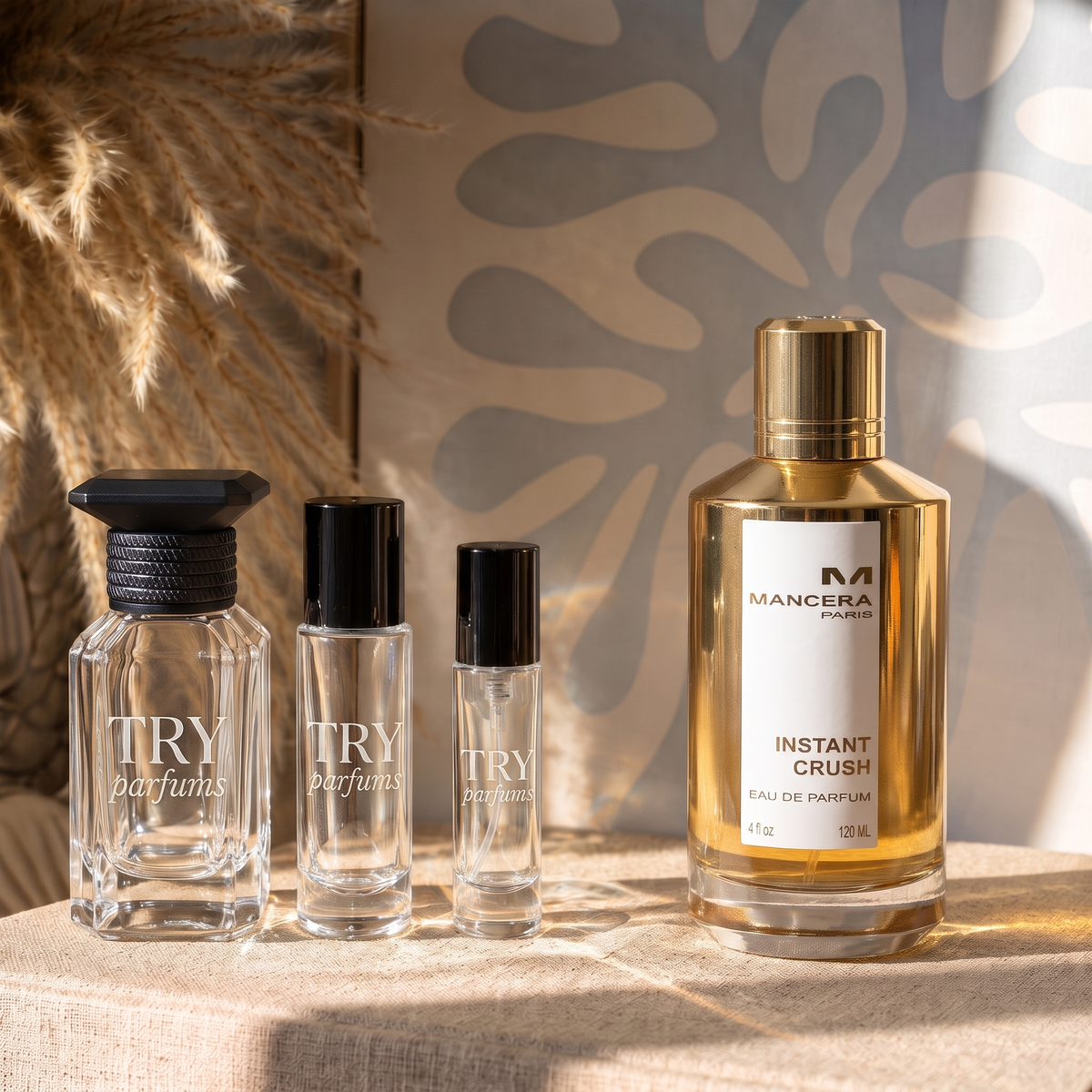 Mancera Instant Crush decant in 30ml, 10ml and 5ml TryParfums bottles
