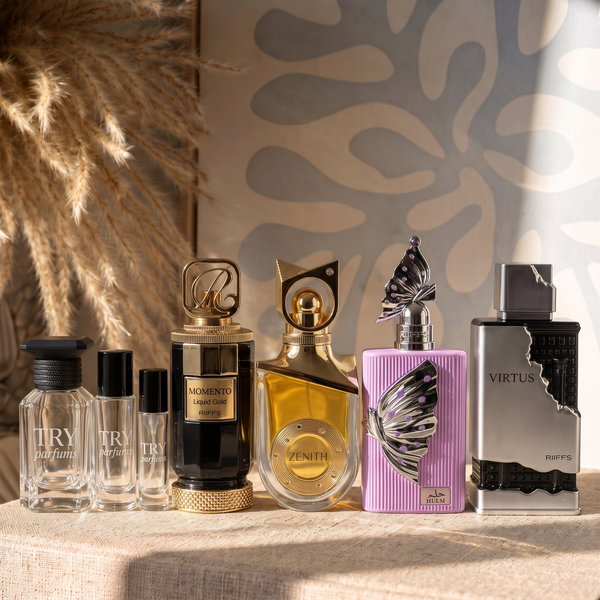 Riiffs Momento Liquid Gold, Zenith, Hulm & Virtus Decant Sample Set
